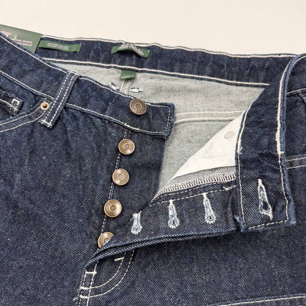 Wild Fable High Rise Straight Carpenter Jeans Dark Wash Contrast Stitch 6/32 - Picture 4 of 11